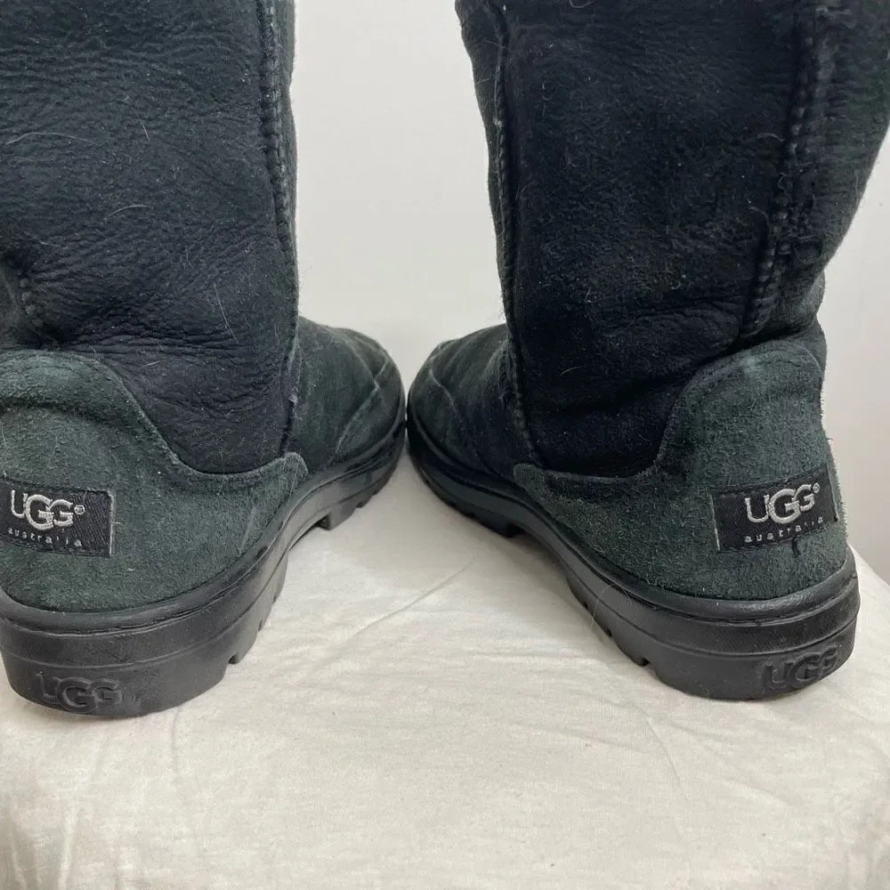 UGG Australia Classic Short Off Roader Leather 5525 Lined‎ Winter Boots Black 7